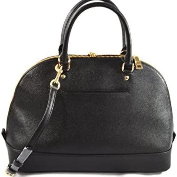 New w/Tag SIERRA Crossgrain Leather Black/Silve SATCHEL F57524 Below $395 Retail - Picture 2 of 4